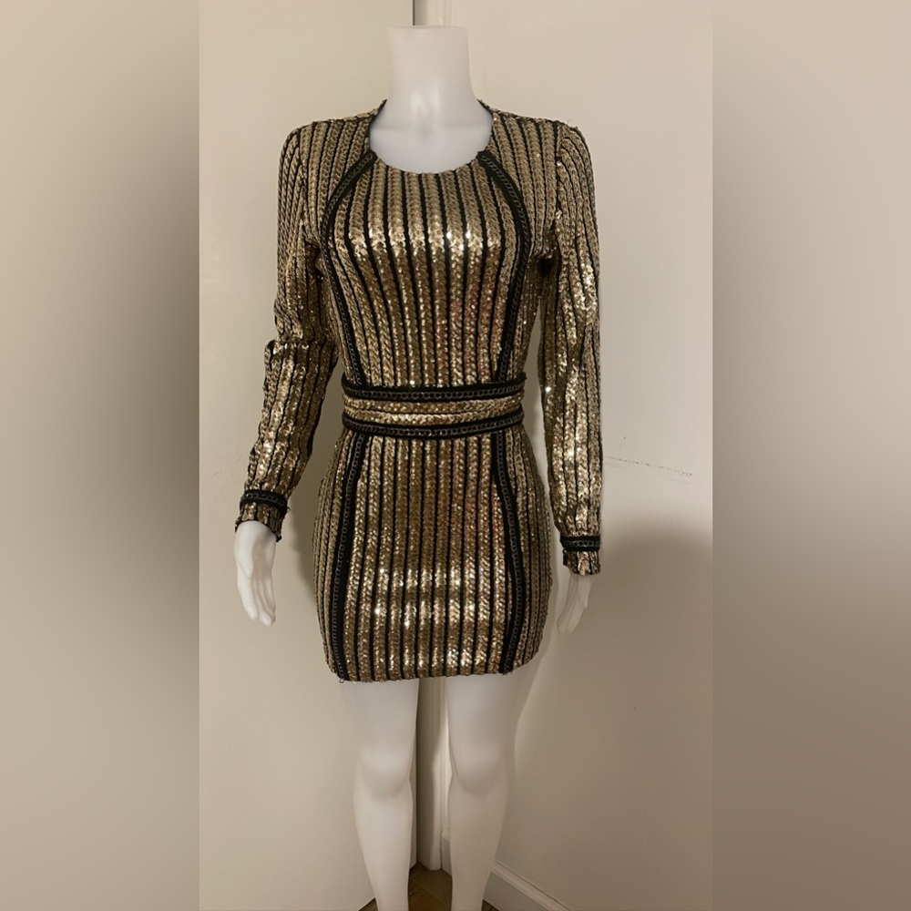 Gold sequence Mini Dress
